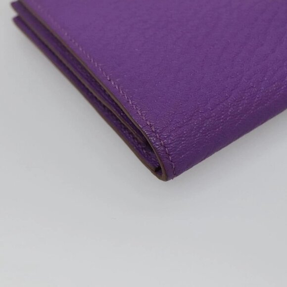 HERMES Bean Soufflé Wallet Shave Purple Auth yk19464V - Picture 5 of 16